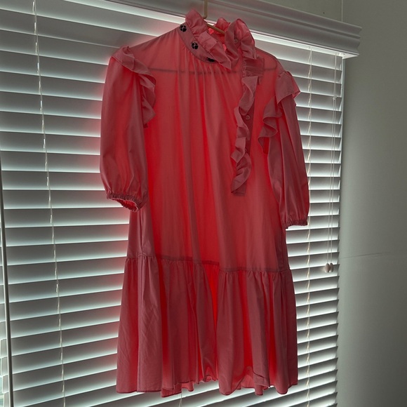 Maison Kitsune Pink Ruffled Dress sz S (36) - Picture 1 of 3